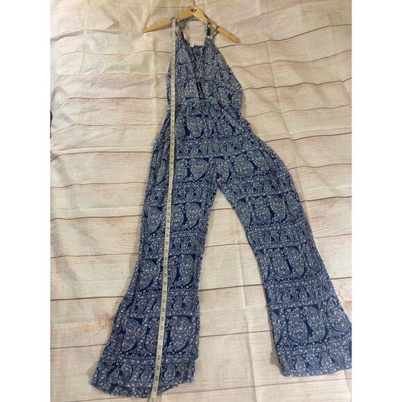 American Eagle Outfitters Women's Blue Floral Sleeveless JumpSuit - Medium - Picture 5 of 12